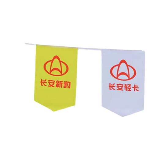 Customized String Flag Holiday Decoration Hanging Flag Shopping Mall Event Banner Opening Pull Flag Outdoor Waterproof Fabric Triangular Bunting