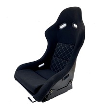 厂家供应赛车竞技椅改装双滑轨不可调桶式黑色针织布玻璃钢座椅