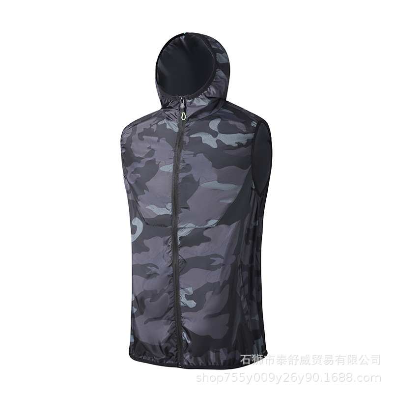 enfriamiento de verano chaleco de aire acondicionado encapuchado trabajo al aire libre deportes enfriamiento de aire acondicionado chaleco de refrigeración delgado protector solar