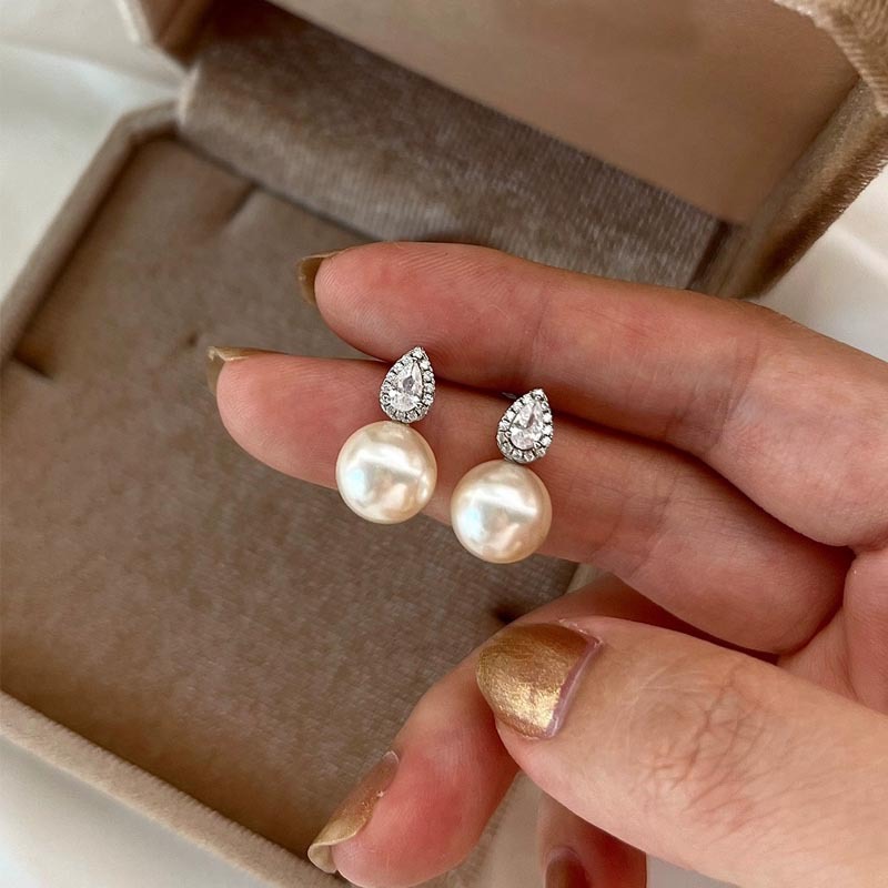 1 Pair Quantity Holiday, Daily Occasion 1 Pair 925 Sterling Silver 925 Sterling Silver Earrings Water Droplets Ear Studs