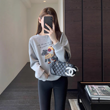 慵懒减龄 品质卡通印花短上衣显瘦套头卫衣女2025秋冬新款G090218