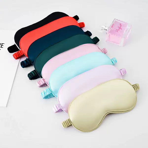 Spot Classy Double-Sided Imitation Silk Unisex Eye Mask Light-Blocking Non-Eye-Pressing Sleep Elastic Travel Lunch Break Sleep