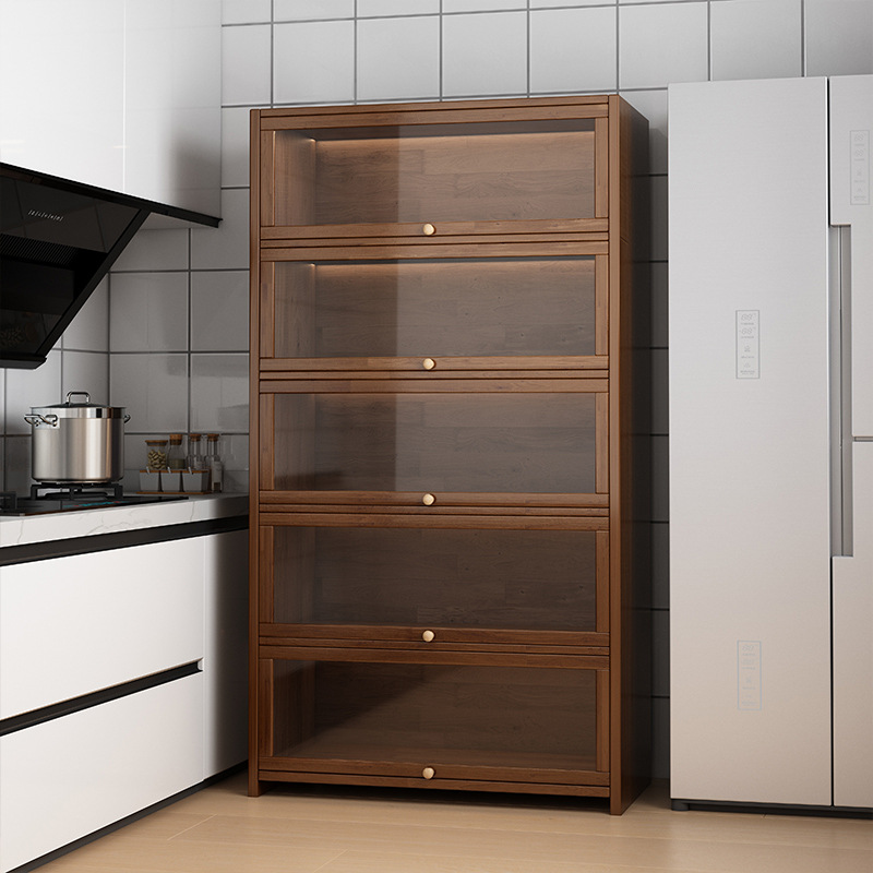 Estante de almacenamiento de cocina piso multicapa horno de microondas armario de almacenamiento multifuncional casero armario de hendidura armario