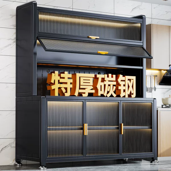Kitchen storage rack, sideboard cabinet, floor-standing dustproof cabinet for microwave, oven, bowls, and plates, multifunctional storage cabinet