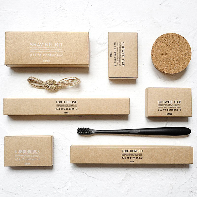 Household Hospitality Kraft Paper Disposable Soft-Bristled Toothbrush Toothpaste Hotel Hotel B&B Supplies Toiletry Set