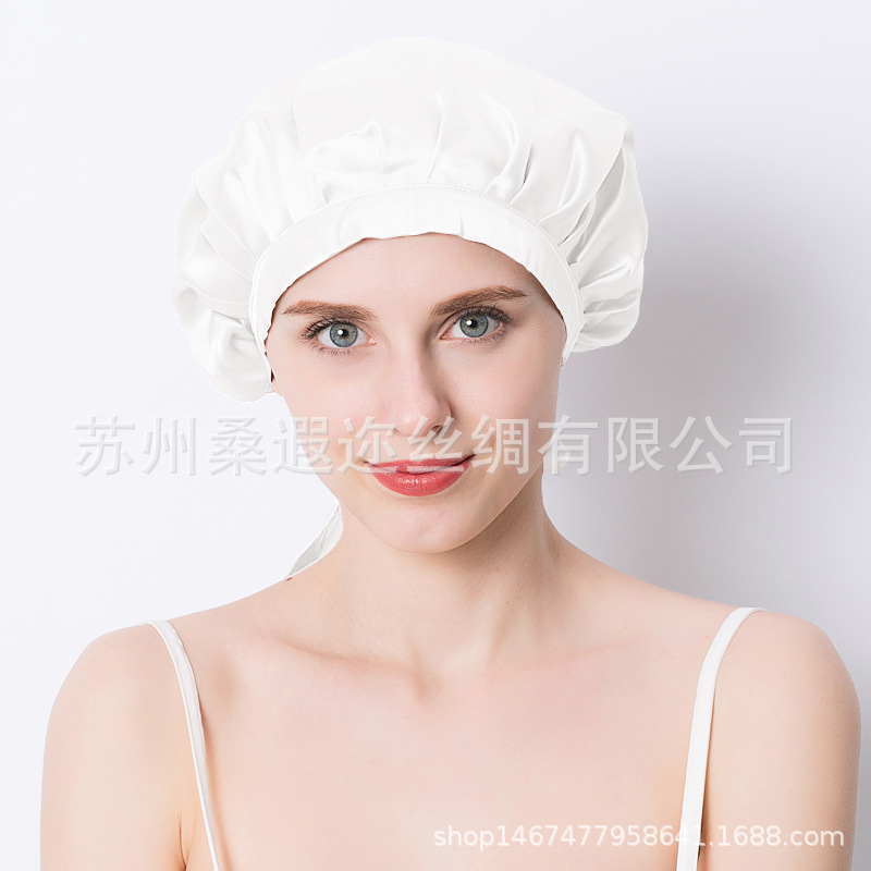 アマゾンが調節可能なプリーツ付き紐なしシルク製大人用シルクナイトキャップ・ヘアキャップ(女性用)を拡大販売