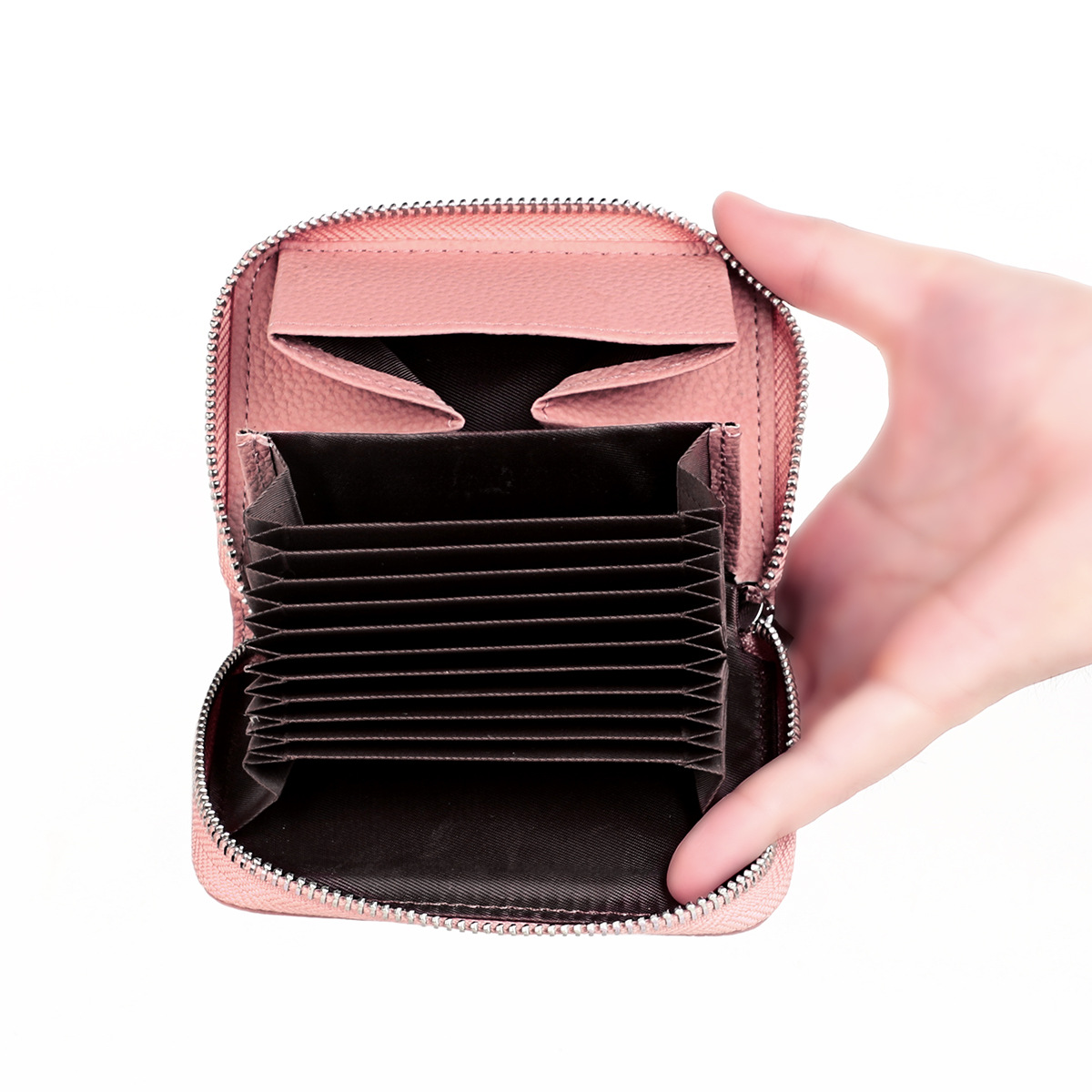 style bag with multiple slots, accorion car holer, zipper, coin purse, men's women's wallet, Japanese an Korean_voghion.com