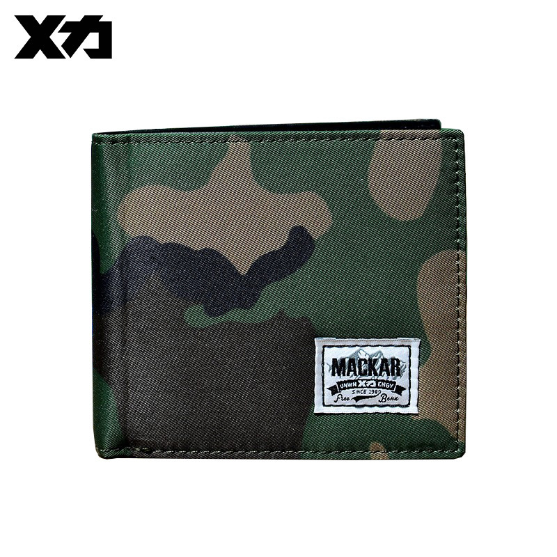 Short wallet original fashion brand men and teenagers Korean thin wallet army green camouflage trendy student silver bag horizontal