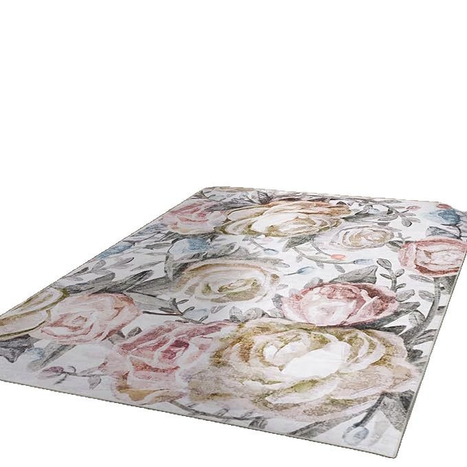 Flores de hojas verdes transfronterizas Sala de estar llena de alfombras Dormitorio Manta de cama antideslizante y resistente a la suciedad Cojín de sofá de balcón de hotel