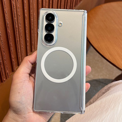 适用三星zfold7手机壳z fold6磁吸中轴折叠高透明超薄PC硬保护套