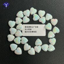 兴永泰宝石欧泊人造 合成奥宝心形平底素面裸石彩色欧泊石批发