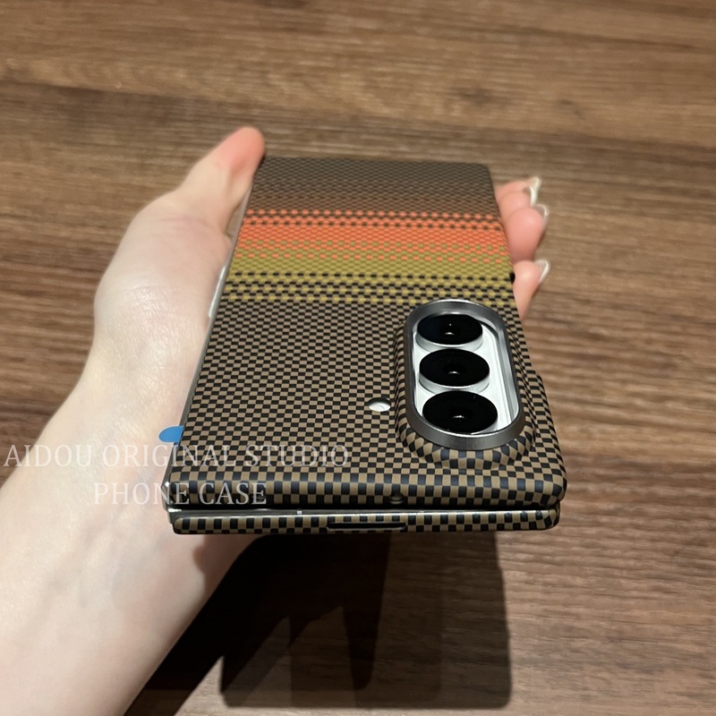 适用三星ZFold7手机壳新款折叠屏落日橙高端商务三星ZFold6全包防|undefined