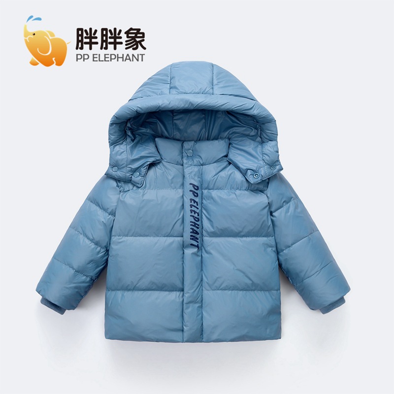 90% Otoño e Invierno niños y niñas ropa para niños pequeños y medianos niños split hat pato blanco abajo Chaqueta corta caliente