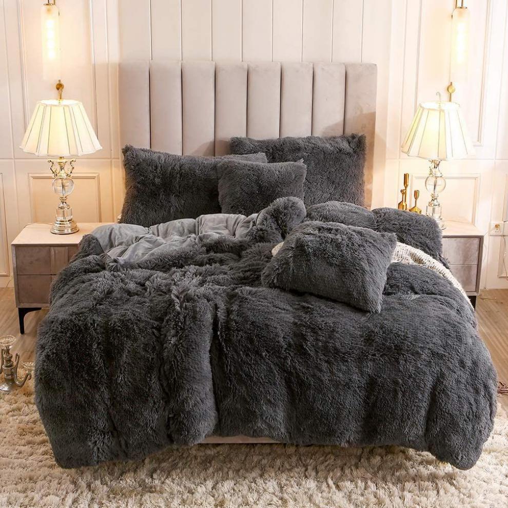 3pcs Y2K Multicolor Plush Duvet Cover Set