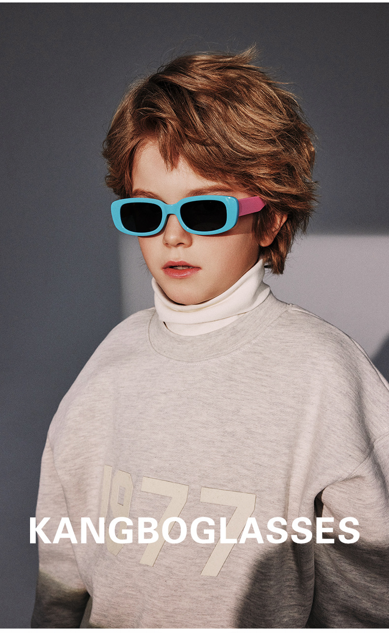 Casual Color Block Tac Square Full Frame Kids Sunglasses display picture 4