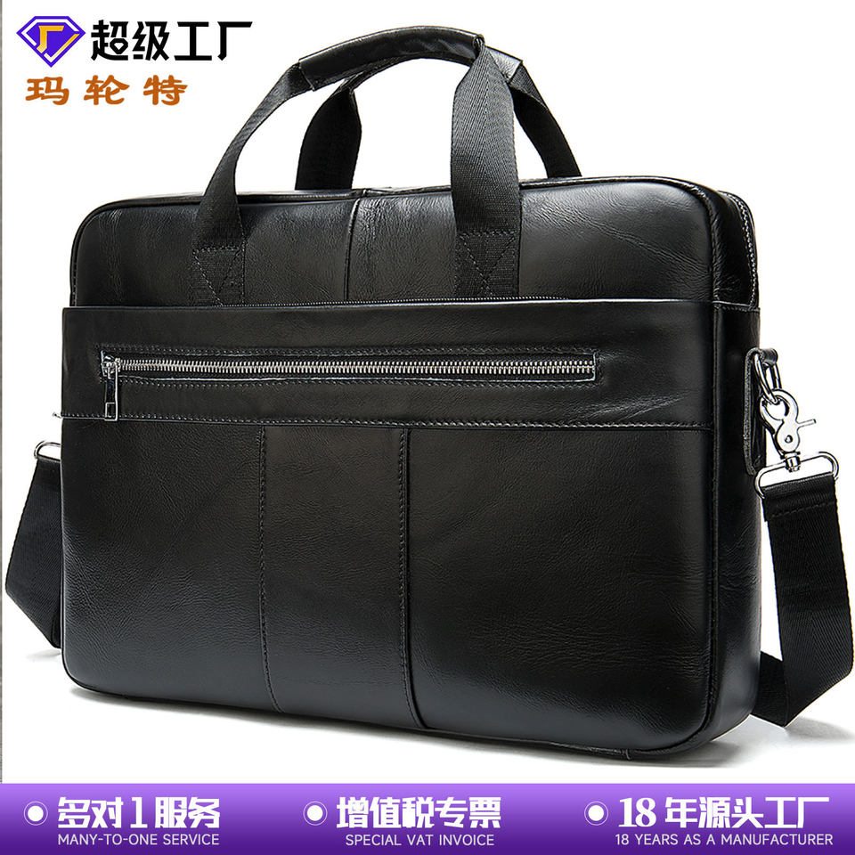 Túi công sở nam bằng da bò thật , túi xách tay đựng vừa laptop 15 inch — Cà phê đậm 1116, Cà phê, Màu đen vân vải