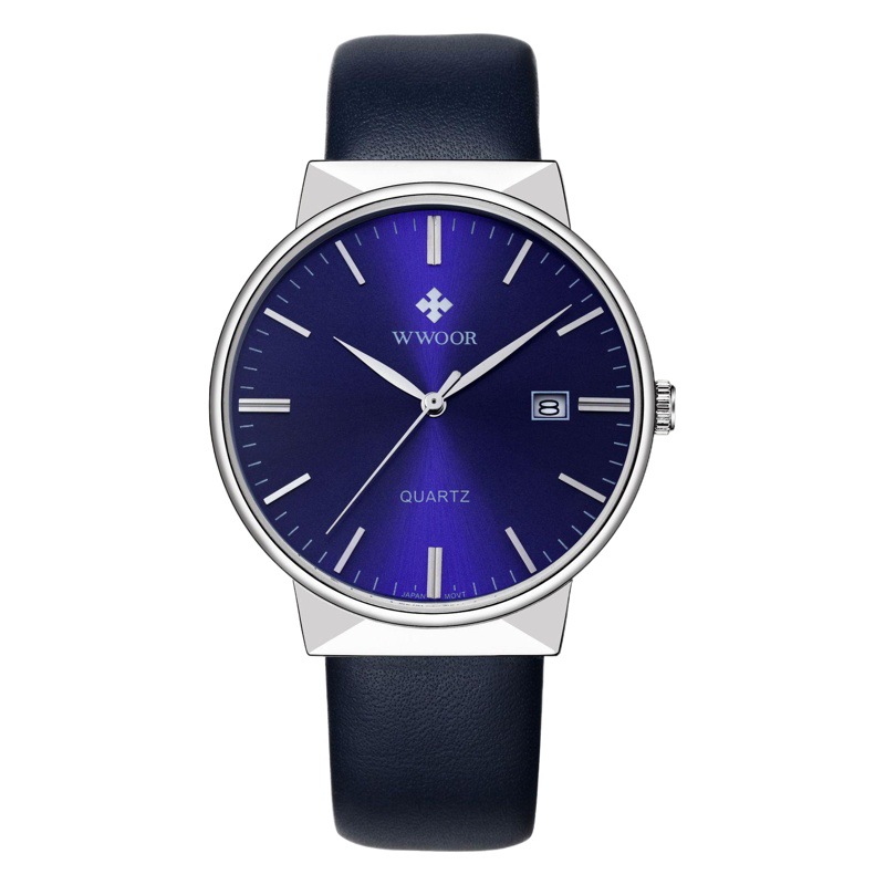 WWOOR Holding Love nuevos hombres de negocios cinturón reloj de cuarzo calendario impermeable reloj redondo cabeza casual Bowl Watch 8826p