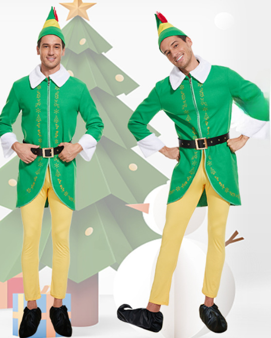 New Santa Claus costume Christmas elf costume cosplay Christmas costume performance costume 2023_voghion.com