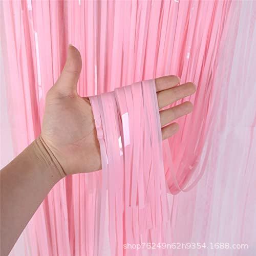 Cross-Border Macaron Rain Silk Curtain 1* 2m Rain Silk Ribbon Decoration Party Wedding Stage Background Wall Layout Supplies