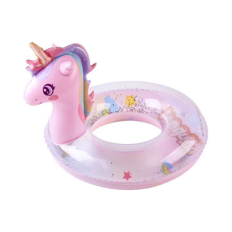 Anillo de natación infláble para niños de 3 a 6 años de edad, anillo de natación de caballo arco iris, anillo de natación anti-roll engrosado, anillo de natación debajo de las axilas