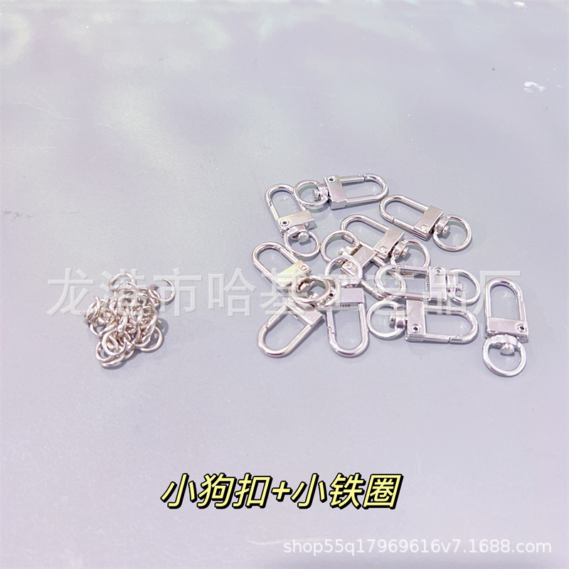 Acrílico DIY pegamento pieza caja de almacenamiento bisagra manija cristal cabeza PP clip pin llavero Accesorios al por mayor