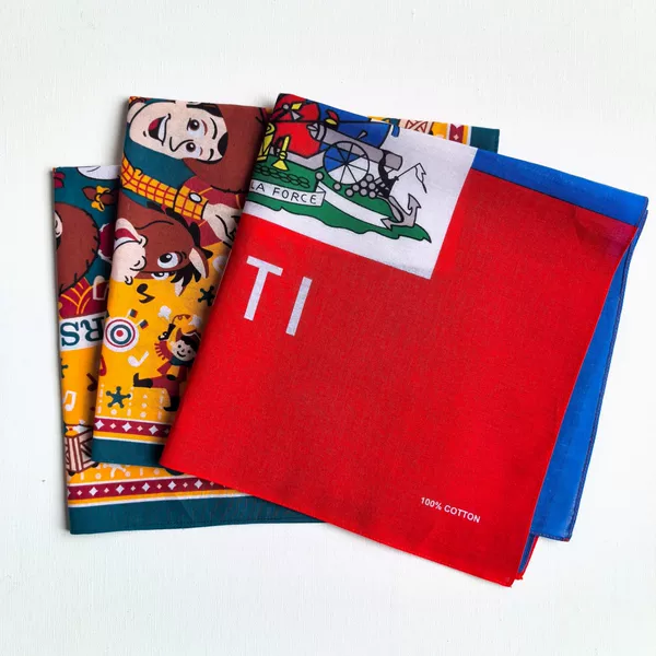 New in Stock Pure Cotton Printed Cartoon Woody Scarf, Haitian Flag Scarf, Accessory Hairband, Neck Scarf