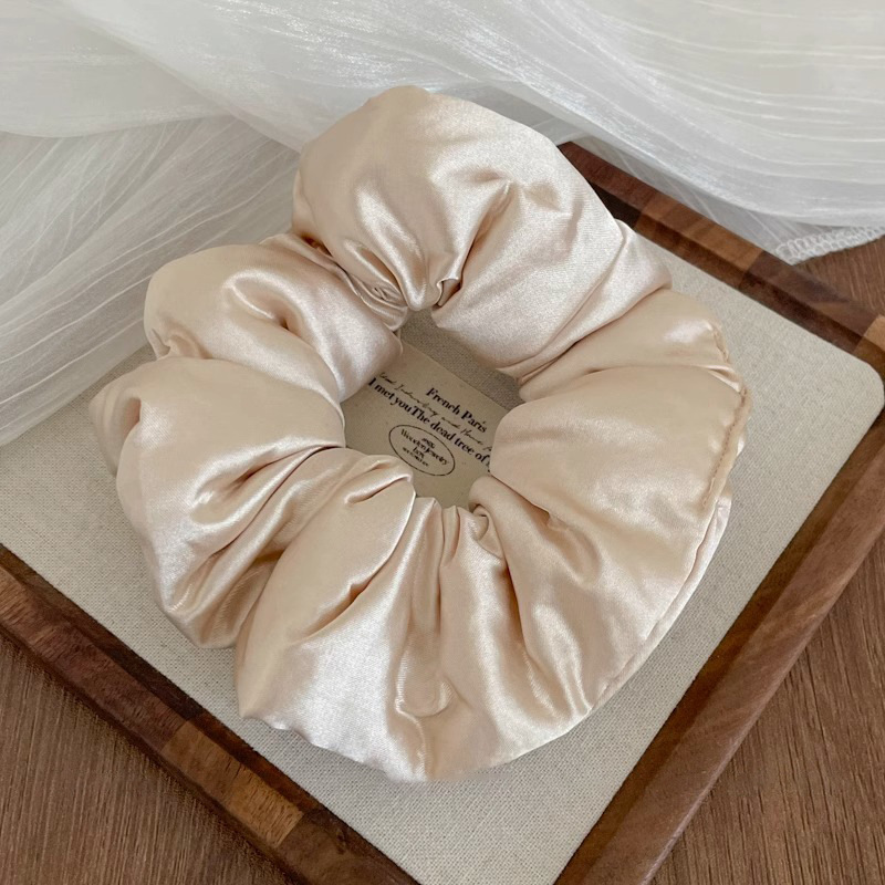 韩风高弹力蕾丝大肠发圈女耐用大方巾头饰皮筋发绳高级感头花发饰|undefined