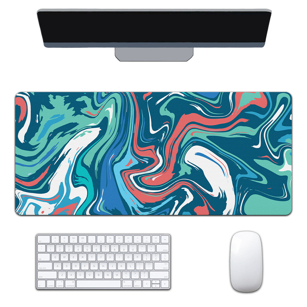 Mapa de calor transfronterizo extra-grande juego engrosado Oficina abstracto viento fluido colorido expansión corrugado mouse pad patrón personalizable