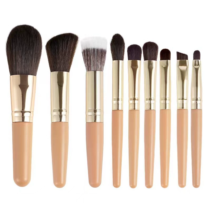 Small handheld brush for contouring, face blush, 9 pieces