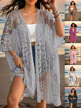 ����CoverUpWomen'ssexysee-Throughˮ��Lace�̽�Cardiganbeachbi