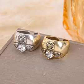 中古风小众设计镶锆石戒指小众百搭高级感土星开口食指指环女