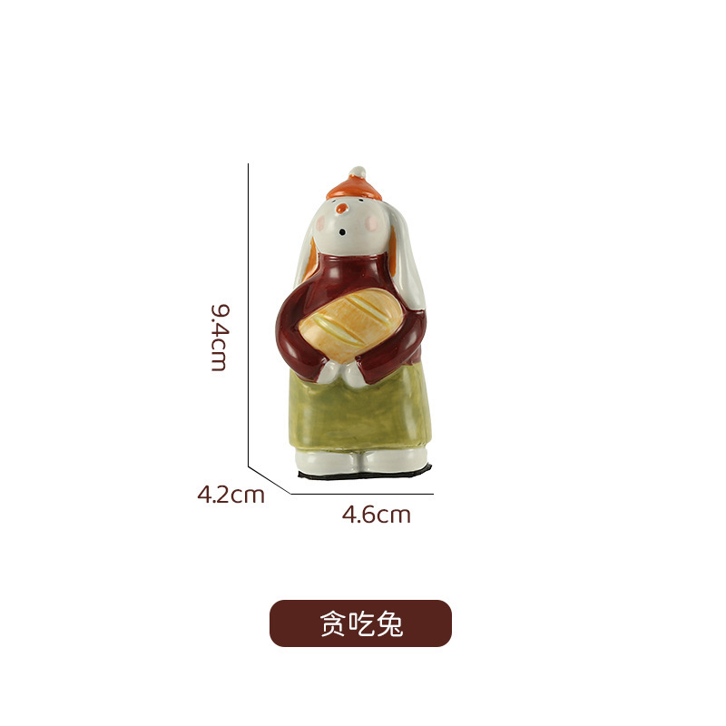 景德镇创意陶瓷家居摆件桌面装饰品电视柜入户玄关摆件卡通玩偶|undefined