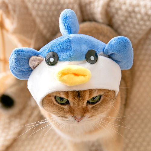 Cute Funny Cat Playful Pet Headgear Small Dog Cartoon Decorative Hat Small Dog Headwear Pet Supplies