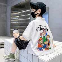 男童卡通翻领短袖POLO衫夏季新款儿童半袖T恤休闲韩版男孩上衣潮