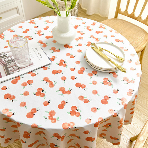 pvc tablecloth waterproof and oil-proof wash-free ins style internet celebrity desktop dining table cloth round round table mat fresh pastoral