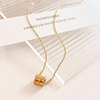 Golden necklace stainless steel, trend chain for key bag , European style, does not fade, internet celebrity, light luxury style, wholesale