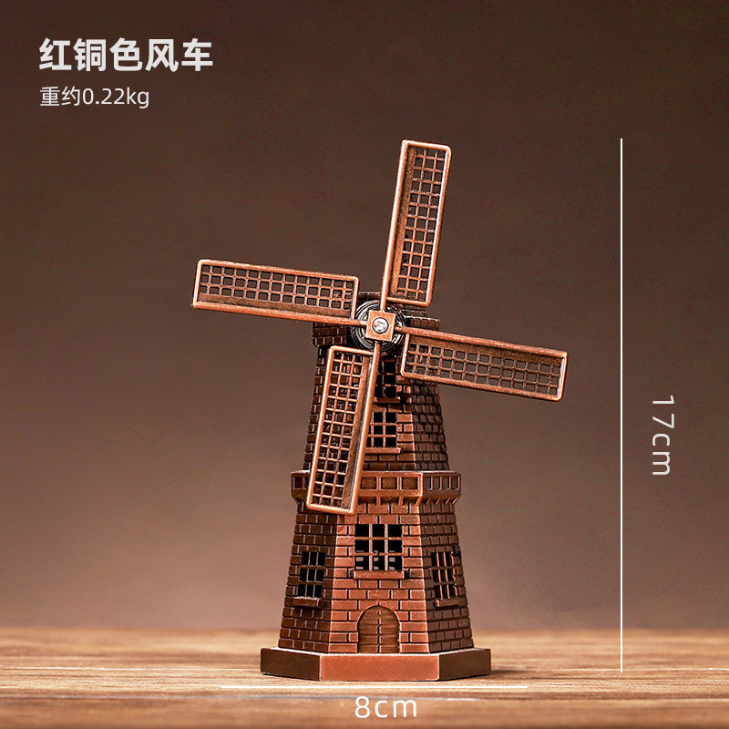 Red copper dutch windmill decorative ornaments
