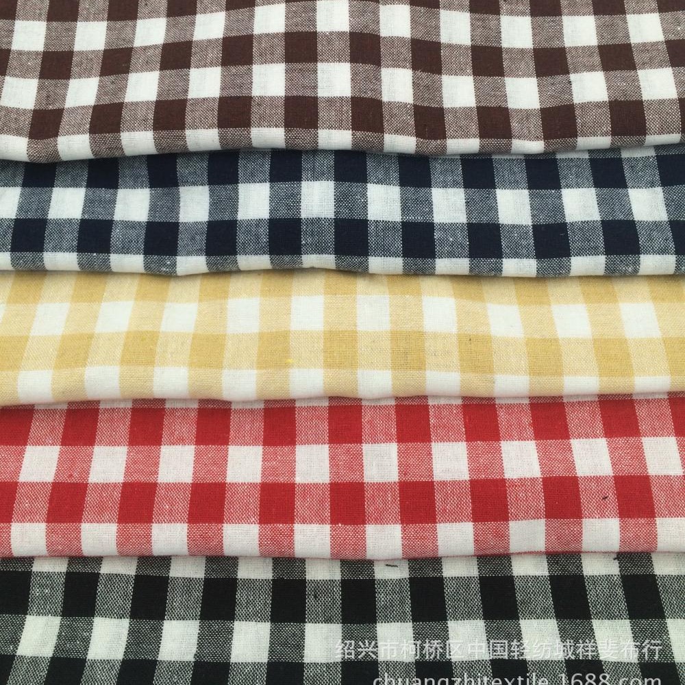 朝阳格涤棉色织格子DIY布料衬衫布女装面料淘现货南通织布先染