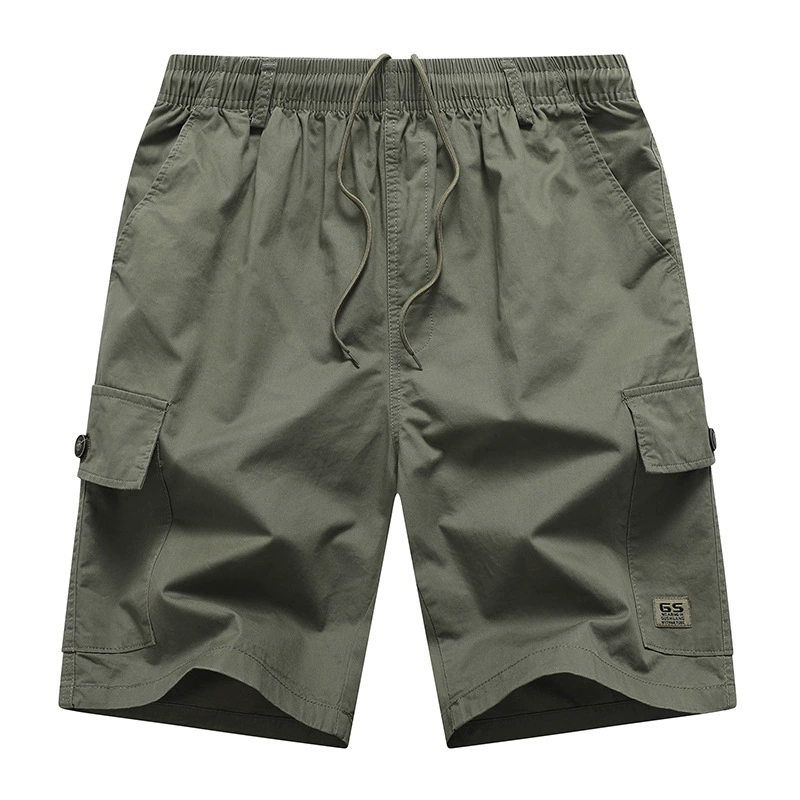 2024 хлопчатобумажные повседневные модные шорты для мужчин летом тонкие брюки среднего возраста большие брюки свободные 5 очков средние брюки оптом