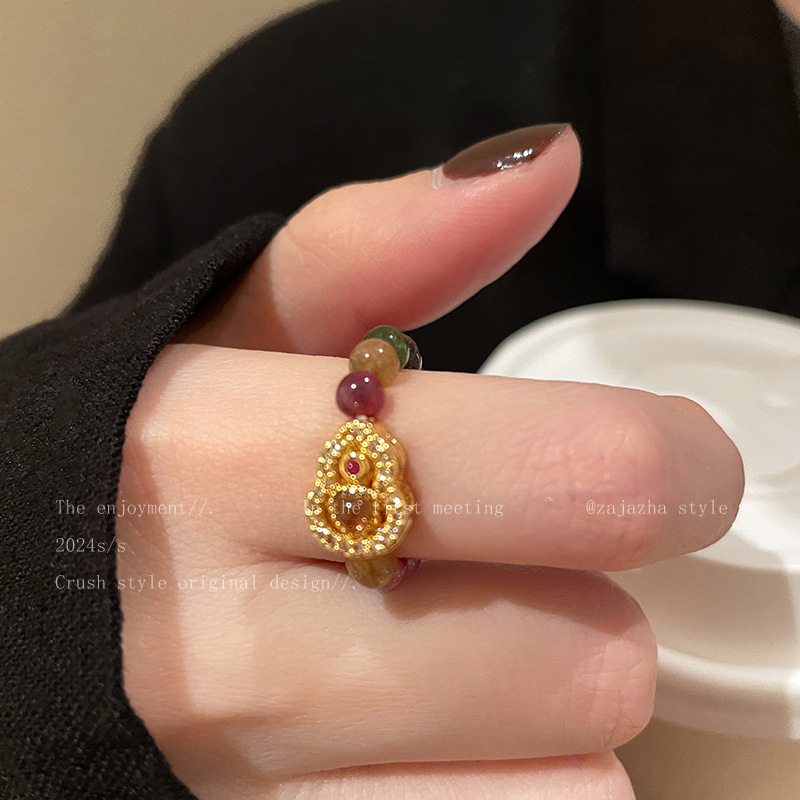 Vibranter Edelsteinring Für Damen Minimalistischer Glücksbringer_voghion.com