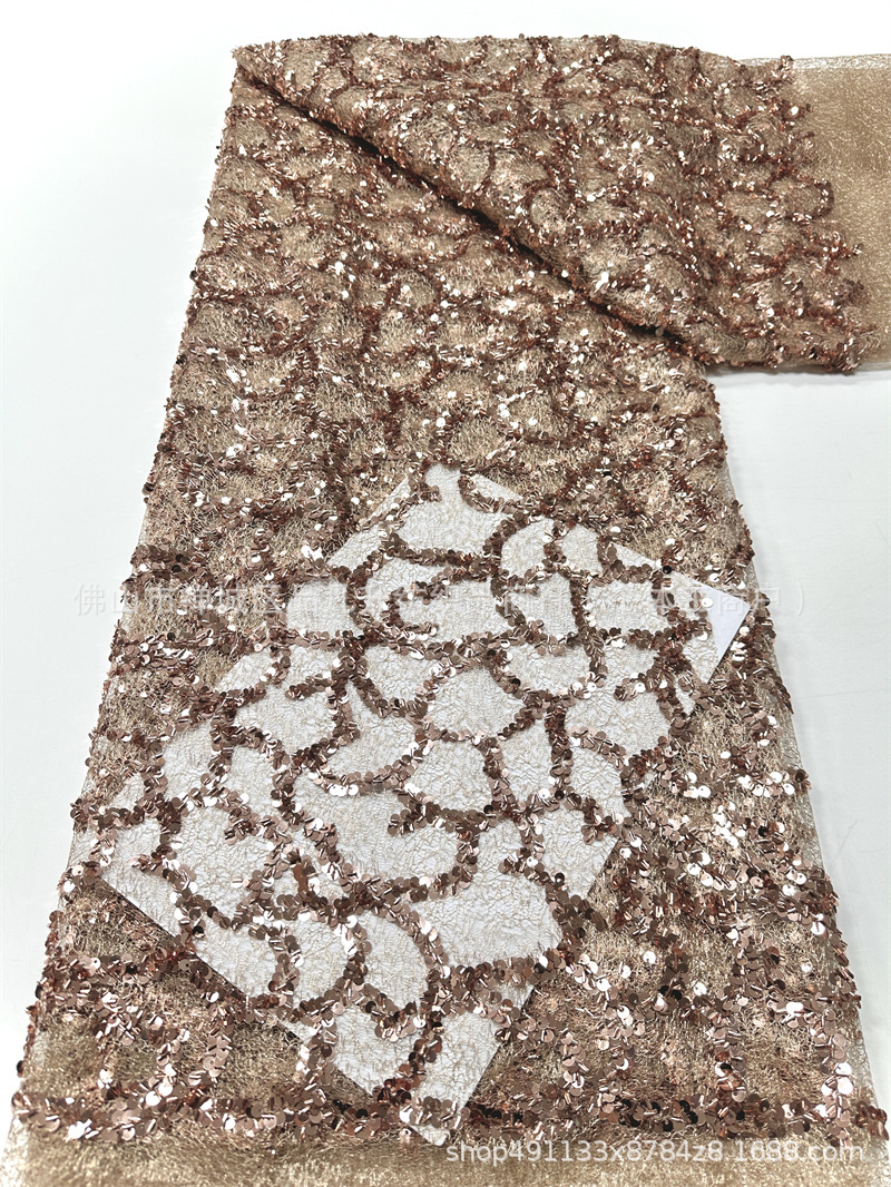Nueva venta al por mayor DIY vestido de moda cena vestido de tela de cuentas de tela de diafragma de red desordenada image 8