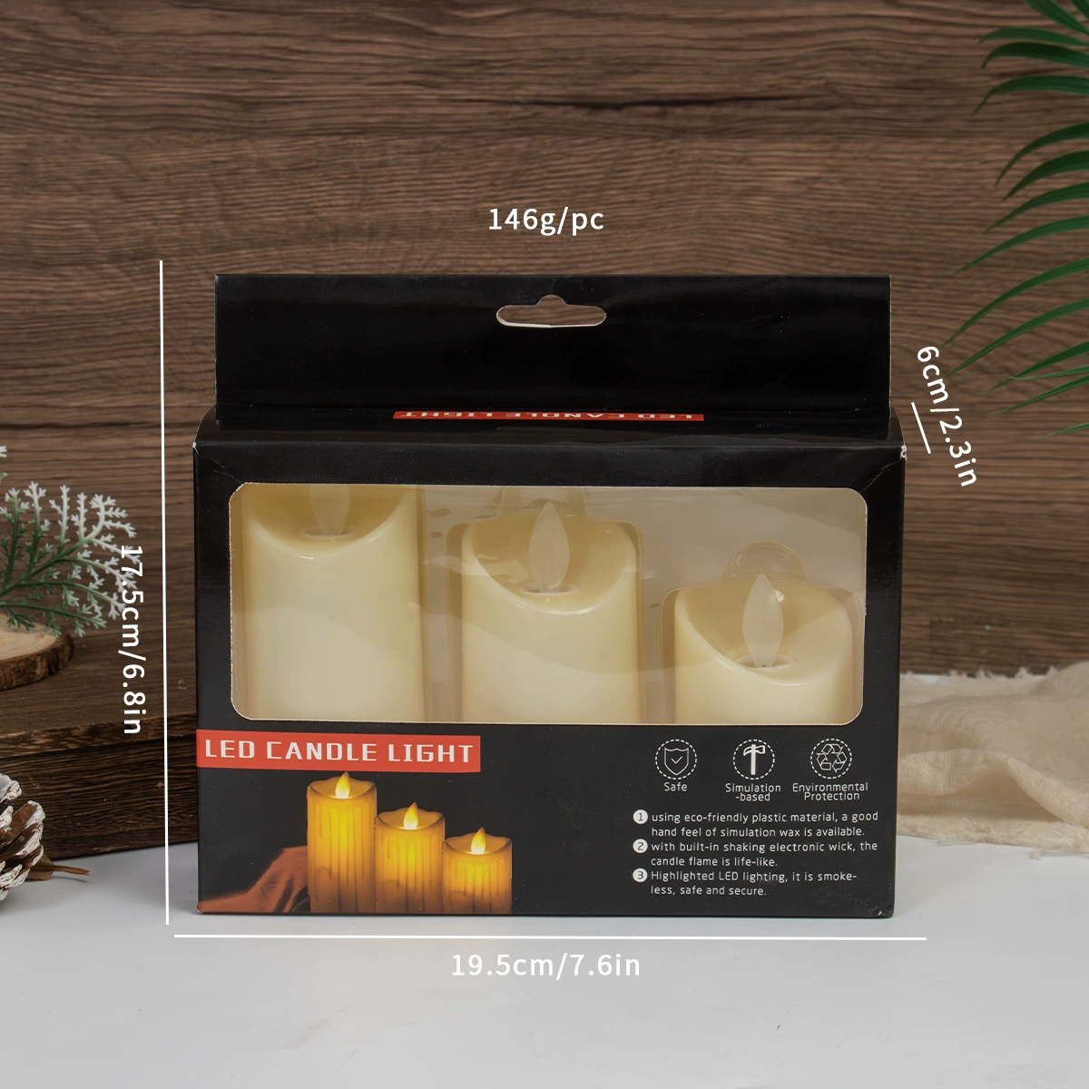 Электронная реалистичная глянцевая свеча, LED лёгкие огни, декор для отеля или гостиной, пульт дистанционного управления