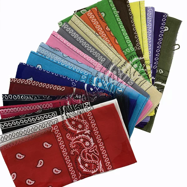 28g pure cotton European and American outdoor riding multifunctional headscarf cashew flower square bandana magic headscarf