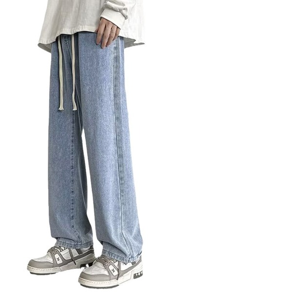 Solid color demi-season warm jeans