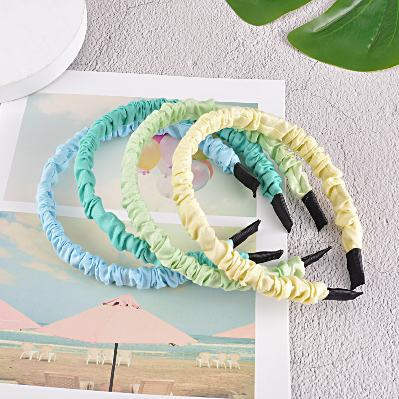 80g Weight Headwear Classification Travel, Birthday, Festival Occasion Geometric Pattern Women'S Gender Sky Blue, Orange, Dark Blue, White, Pink, Purple, Red, Green, Skin Color, Blue, Yellow, Black Color Fashion Candy Color Solid Color Sponge Wide-sided Headband Wholesale 5