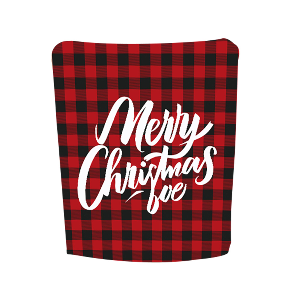 Nuevo patrón de cuadrícula de silla de decoración de Navidad respaldo de silla de atmósfera de vacaciones cubierta de polvo doméstica