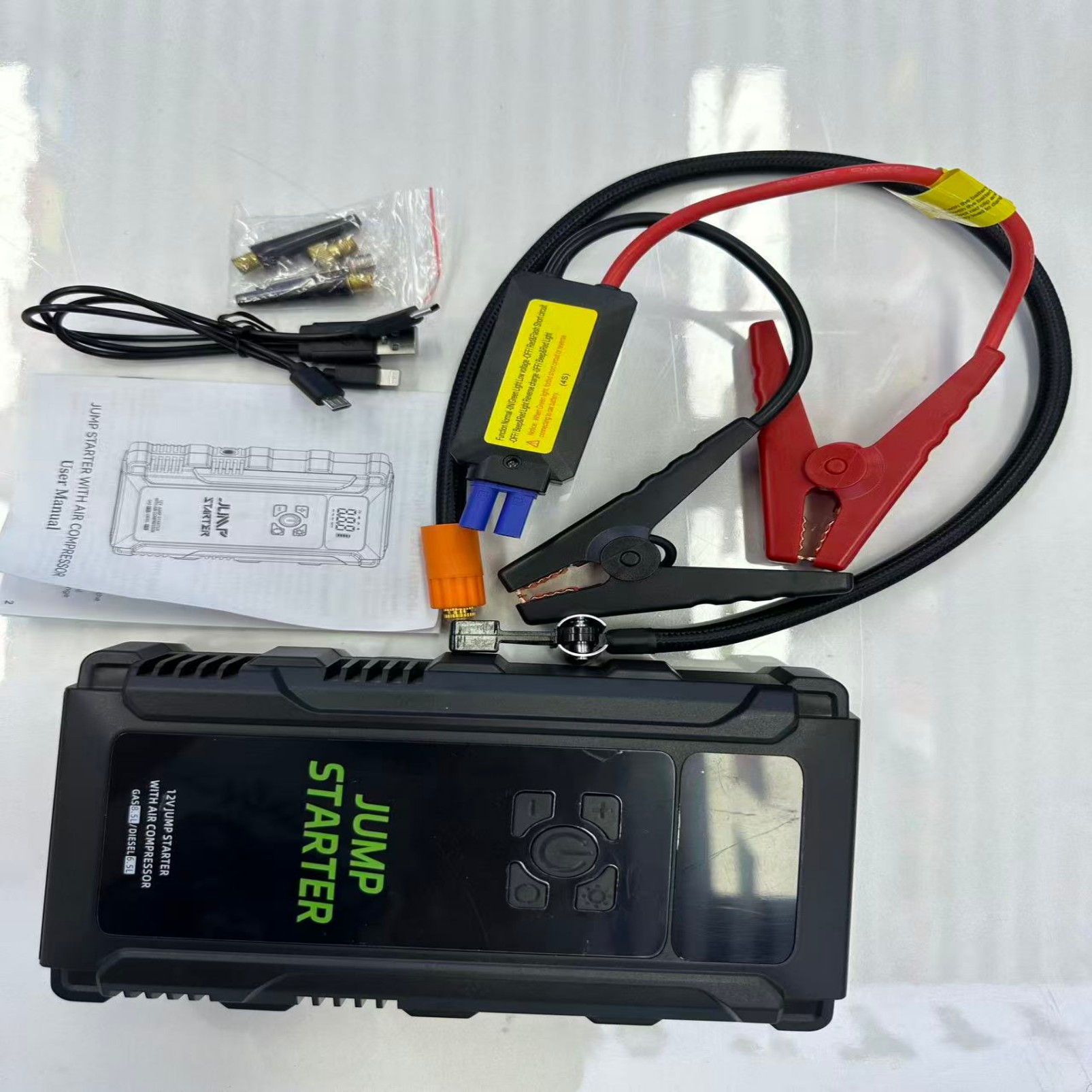 12V Portable Wireless Car Air Compressor Emergency Starter All-in-One Power Supply Car Jump Starter Power Bank