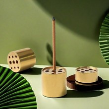 镀铜九孔香插葫芦香架线香炉香托檀香香座沉香多孔家用香炉摆件