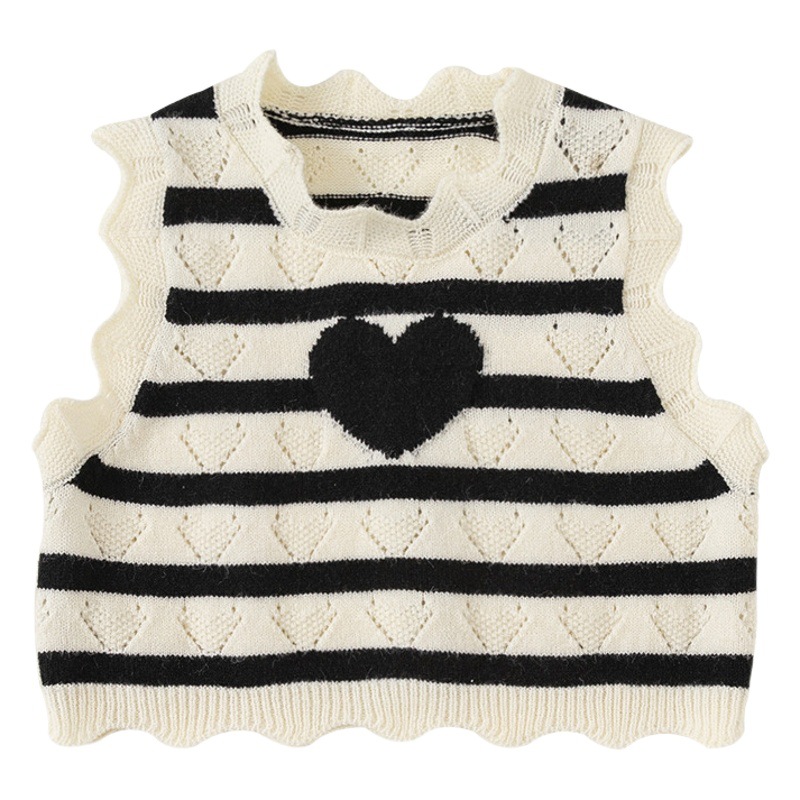 Babycity Chaleco de los niños 24 primavera camisa de punto de los niños amor chaleco rayado CY24074