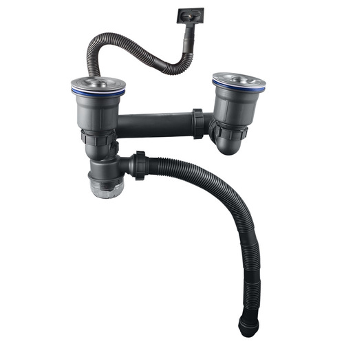Kitchen sink sink drainer double-slot drain hose double-basin deodorant drainer plastic joint drain